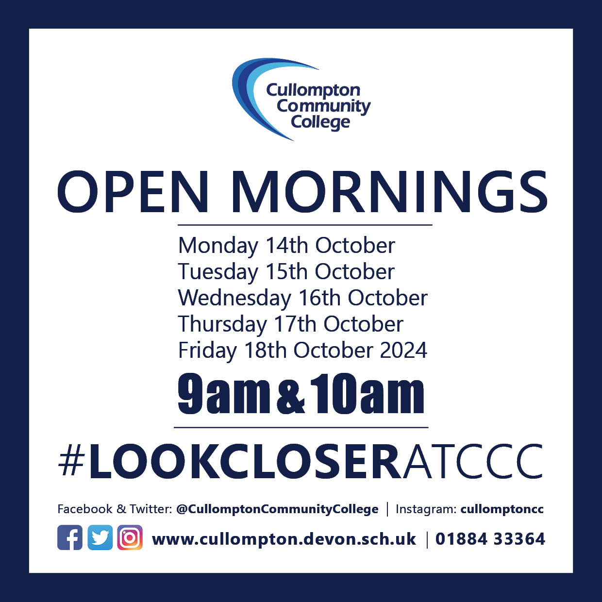 CCC OPEN MORNINGS POST 2024